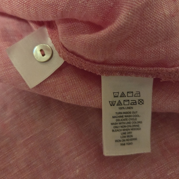 Tahari Women's Light Pink Sleeveless 100% Linen Polo Shirt Dress Buttons Size 2X - Picture 7 of 9